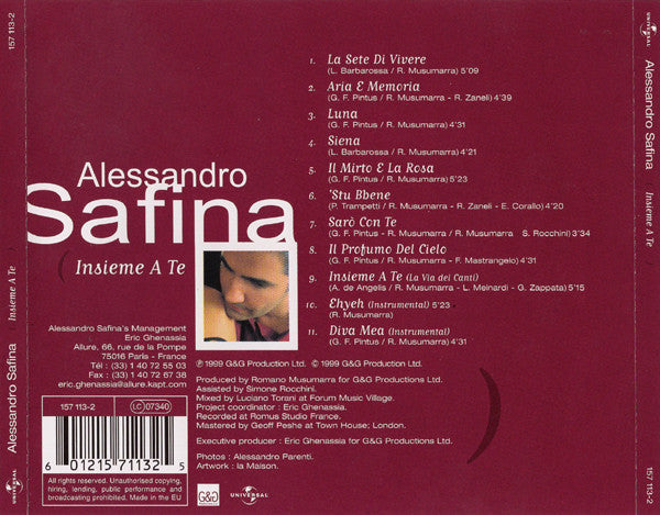 Alessandro Safina : Insieme A Te (CD, Album)