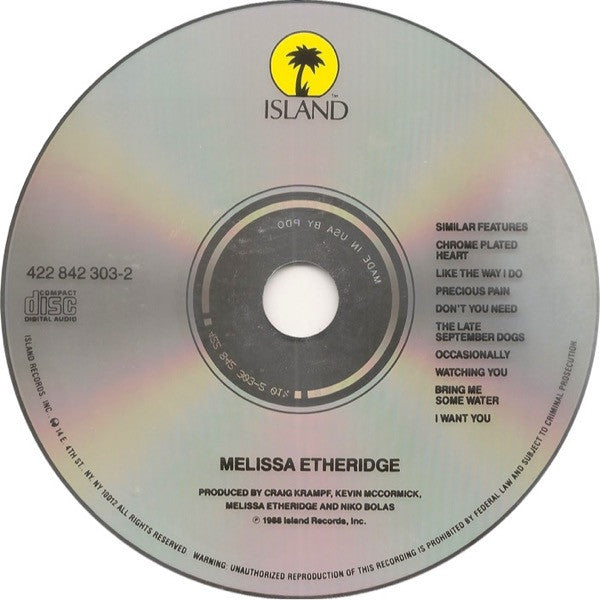 Melissa Etheridge : Melissa Etheridge (CD, Album)