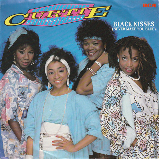 Curtie And The Boombox : Black Kisses (Never Make You Blue) (7", Single)
