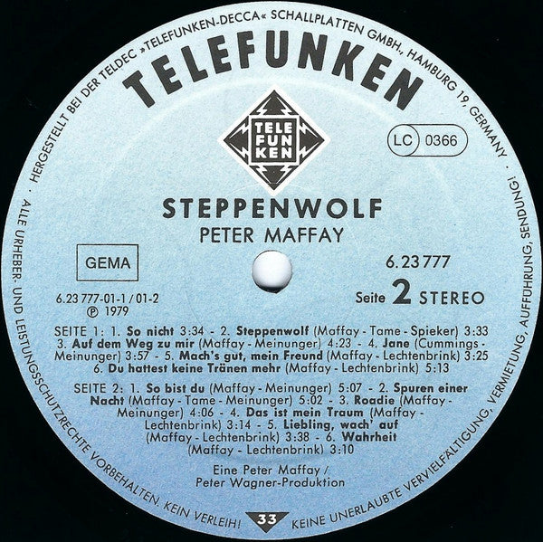 Peter Maffay : Steppenwolf (LP, Album)