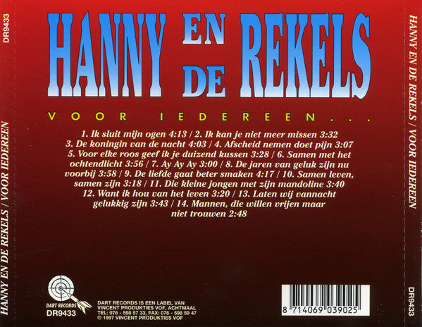Hanny en de Rekels : Voor Iedereen ... (CD, Album)