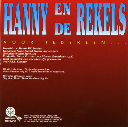 Hanny en de Rekels : Voor Iedereen ... (CD, Album)