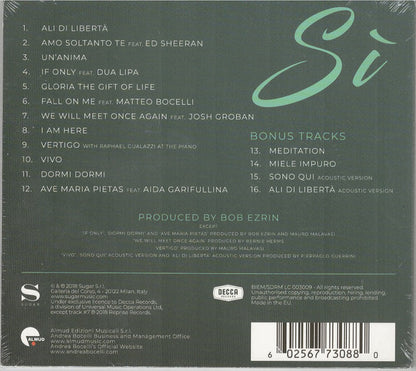 Andrea Bocelli : Si (CD, Album, Dlx, Dig)
