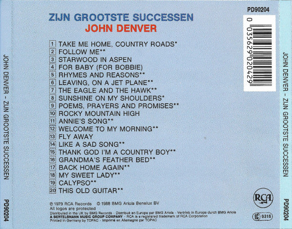 John Denver : Zijn Grootste Successen (CD, Comp)