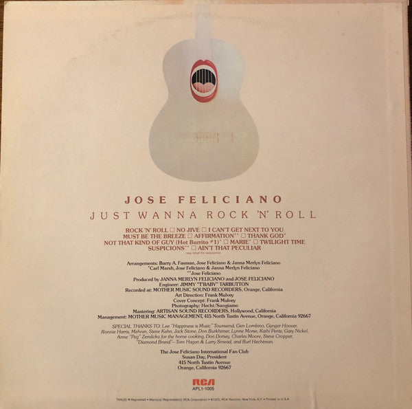 José Feliciano : Just Wanna Rock 'N' Roll (LP, Album, Hol)