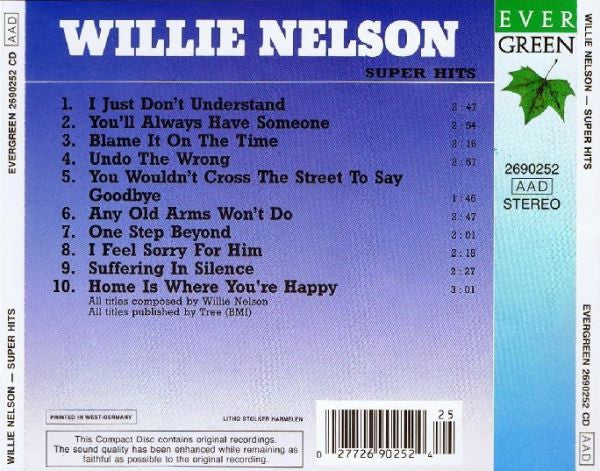 Willie Nelson : Super Hits (CD, Comp)