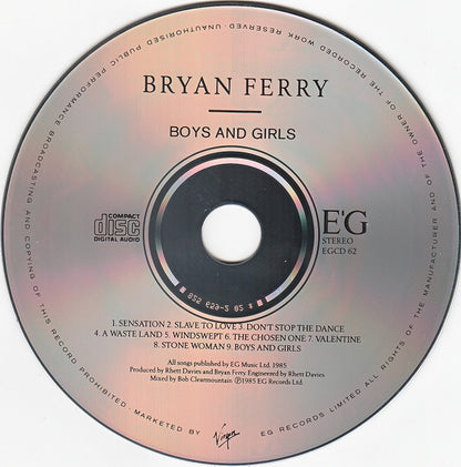 Bryan Ferry : Boys And Girls (CD, Album)