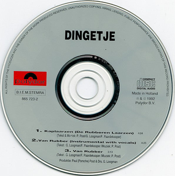 Dingetje : Kaplaarzen (De Rubberen Laarzen) (CD, Maxi)