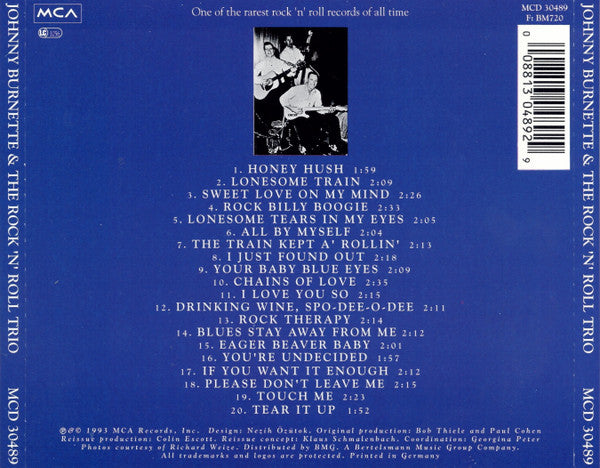 The Johnny Burnette Trio : Johnny Burnette And The Rock 'n Roll Trio (CD, Album, RE)