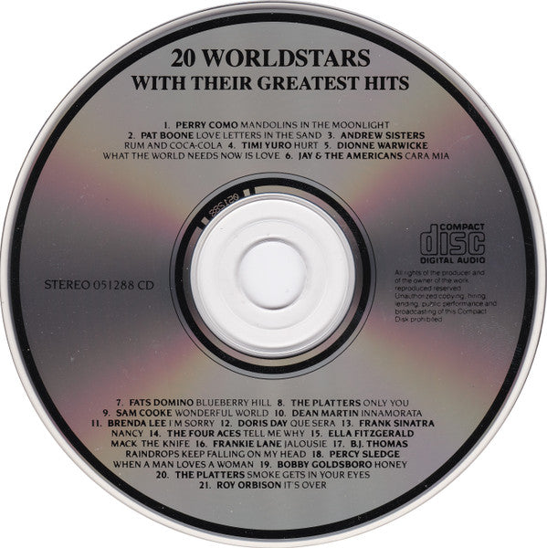 Various : 20 Worldstars With Their Greatest Hits (CD, Comp)