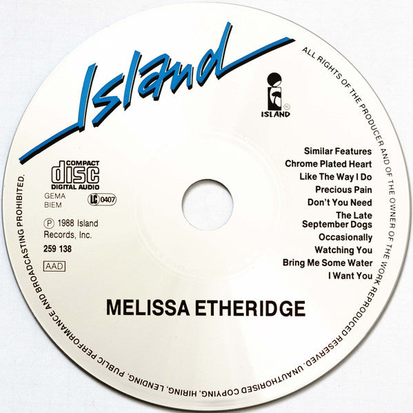 Melissa Etheridge : Melissa Etheridge (CD, Album)