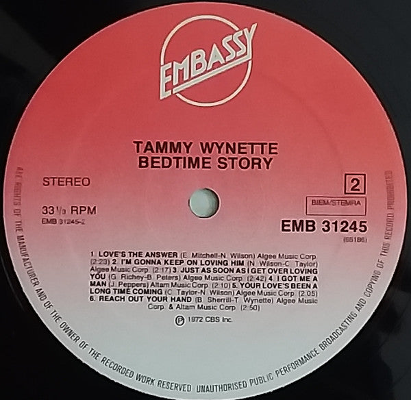 Tammy Wynette : Bedtime Story (LP, Album, RE)