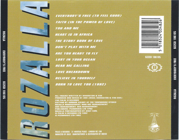 Rozalla : Everybody's Free (CD, Album)