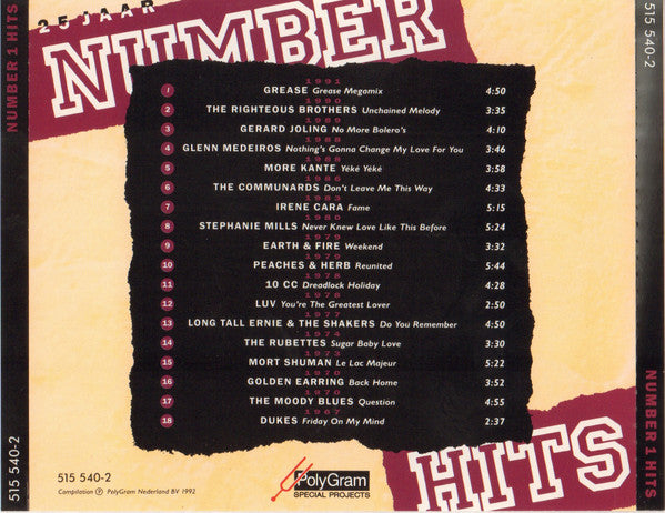 Various : 25 Jaar Number 1 Hits (CD, Comp, RE)