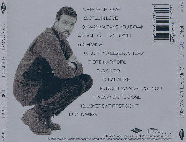 Lionel Richie : Louder Than Words (CD, Album)