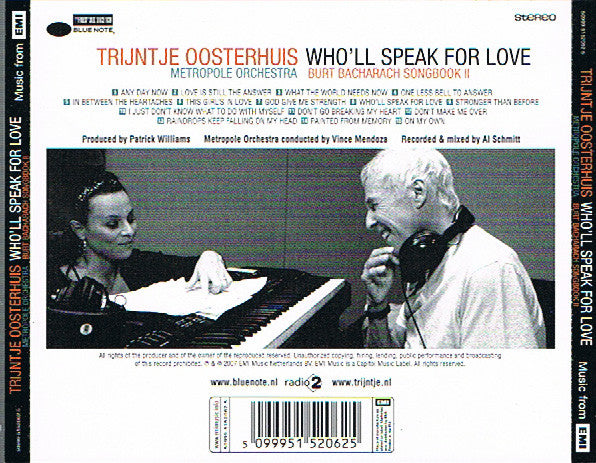 Trijntje Oosterhuis, Metropole Orchestra : Who'll Speak For Love (Burt Bacharach Songbook II) (CD, Album)