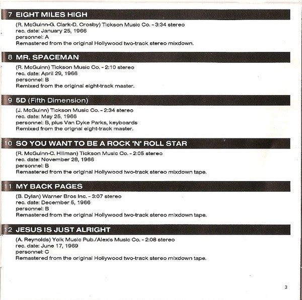 The Byrds : Greatest Hits - 18 Classics Re-Mastered (CD, Comp, RM)