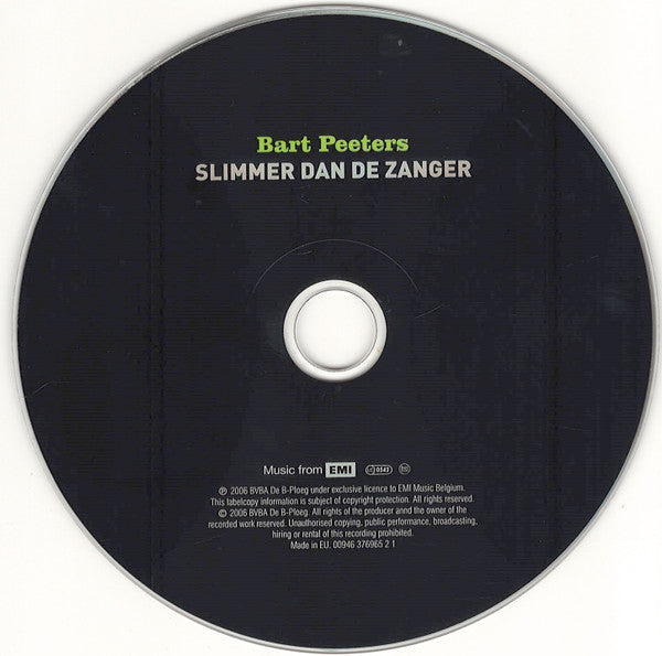 Bart Peeters : Slimmer Dan De Zanger (CD, Album)