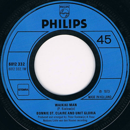 Bonnie St. Claire & Unit Gloria : Waikiki Man (7", Single, Pic)