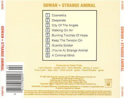 Gowan : Strange Animal (CD, Album, RE)