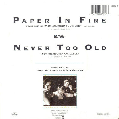 John Cougar Mellencamp : Paper In Fire (7", Single)