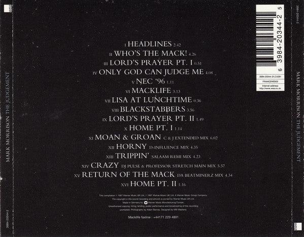 Mark Morrison : The Judgement (Verse 1, Chapter III) (CD, Album)