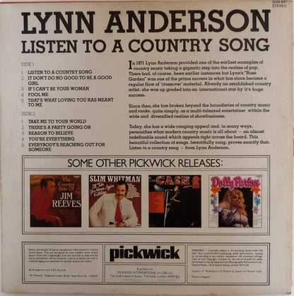 Lynn Anderson : Listen To A Country Song (LP, Album)