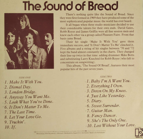 Bread : The Sound Of Bread - Their 20 Finest Songs (LP, Comp, Emb)