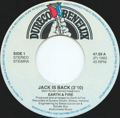 Earth And Fire : Jack Is Back (7", Single)