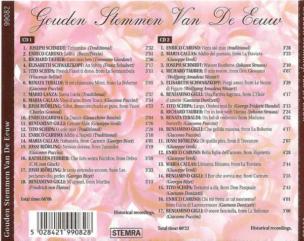 Various : Gouden Stemmen Van De Eeuw (2xCD, Comp)