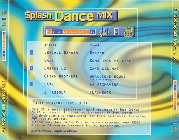 DJ Jean : Fa Body Splash Dance Mix (CD, Mixed)