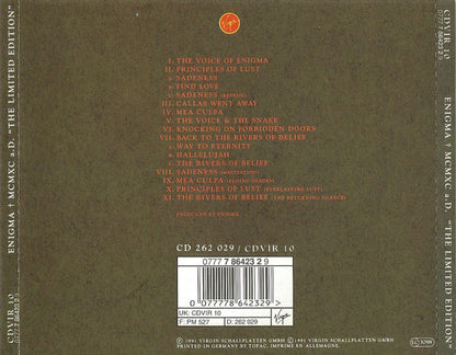 Enigma : MCMXC a.D. "The Limited Edition" (CD, Album, Ltd)