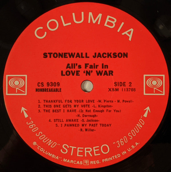 Stonewall Jackson : All's Fair In Love 'n' War (LP, Album)