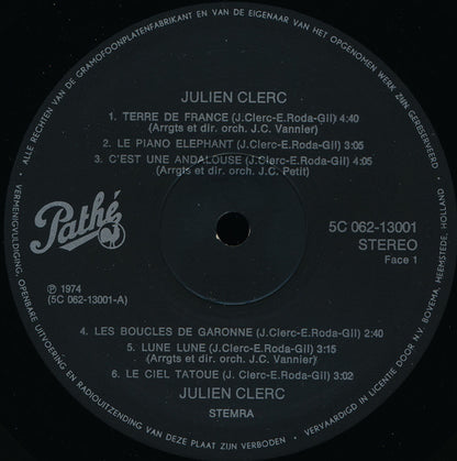 Julien Clerc : Terre De France (LP, Album, Gat)