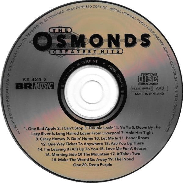 The Osmonds : Greatest Hits (CD, Comp)