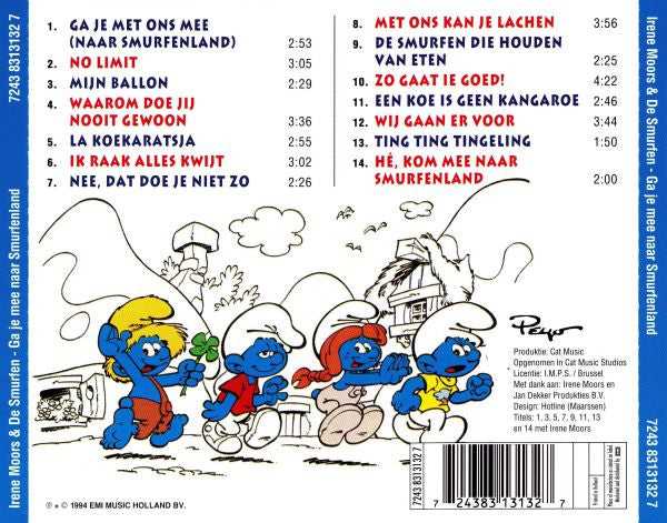 Irene Moors & The Smurfs (2) : Ga Je Mee Naar Smurfenland (CD, Album)