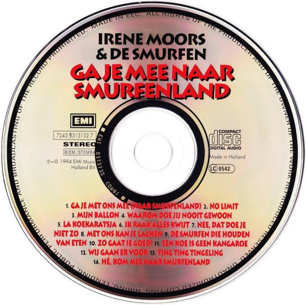 Irene Moors & The Smurfs (2) : Ga Je Mee Naar Smurfenland (CD, Album)