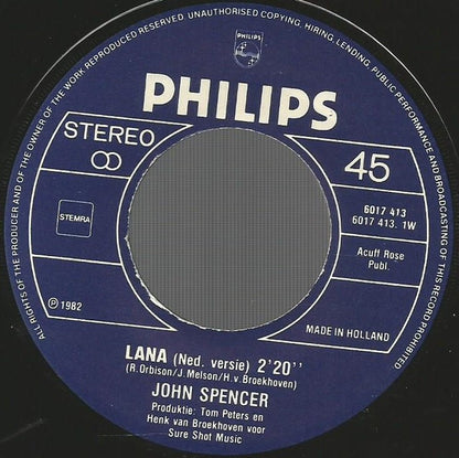 John Spencer : Lana (7", Single)