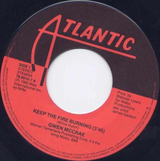 Gwen McCrae : Keep The Fire Burning (7", Single)