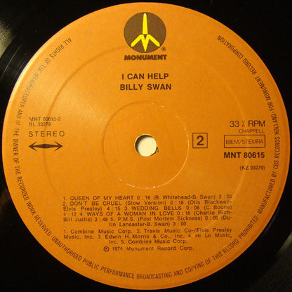 Billy Swan : I Can Help (LP, Album)