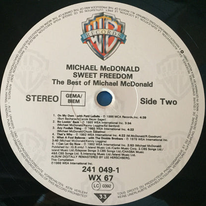 Michael McDonald : Sweet Freedom (The Best Of Michael McDonald) (LP, Comp, RM)