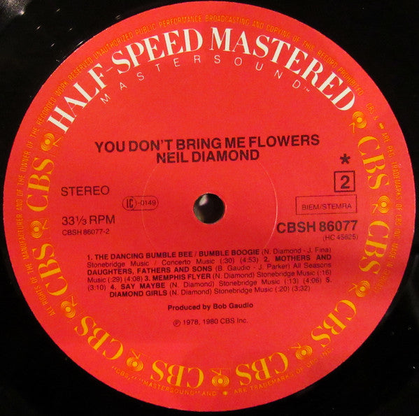 Neil Diamond : You Don't Bring Me Flowers (LP, Album, RE, Aud)