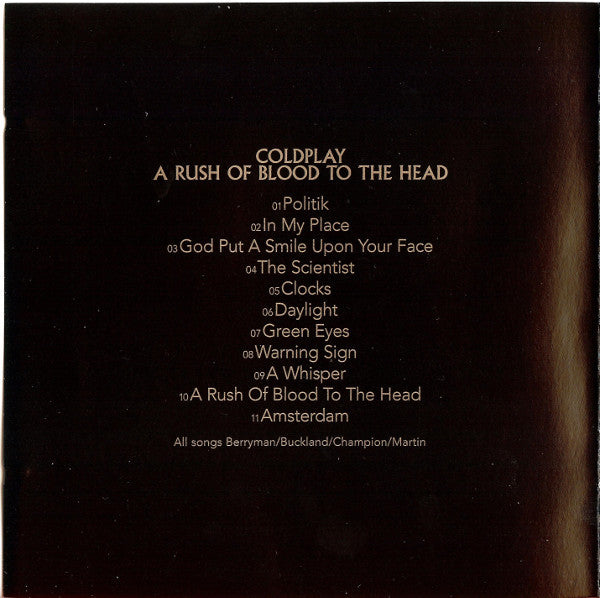 Coldplay : A Rush Of Blood To The Head (CD, Album)