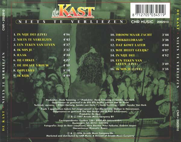 De Kast : Niets Te Verliezen (CD, Album, RE)