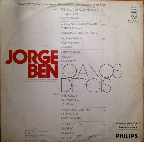 Jorge Ben : 10 Anos Depois (LP, Album, RE, Gat)