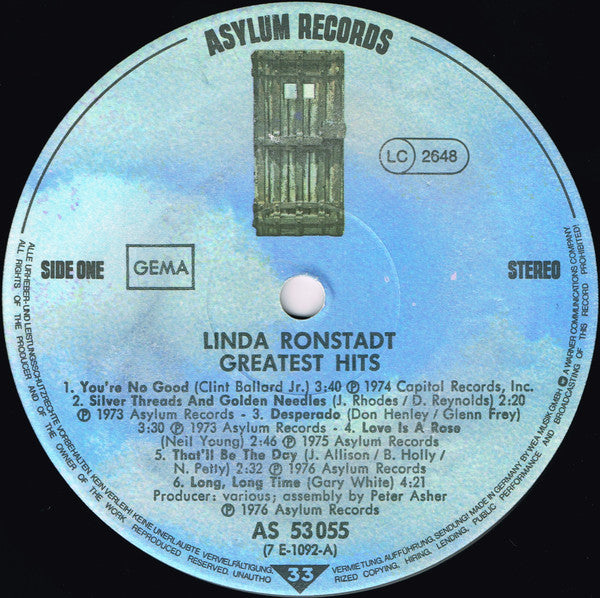 Linda Ronstadt : Greatest Hits (LP, Comp, Gat)