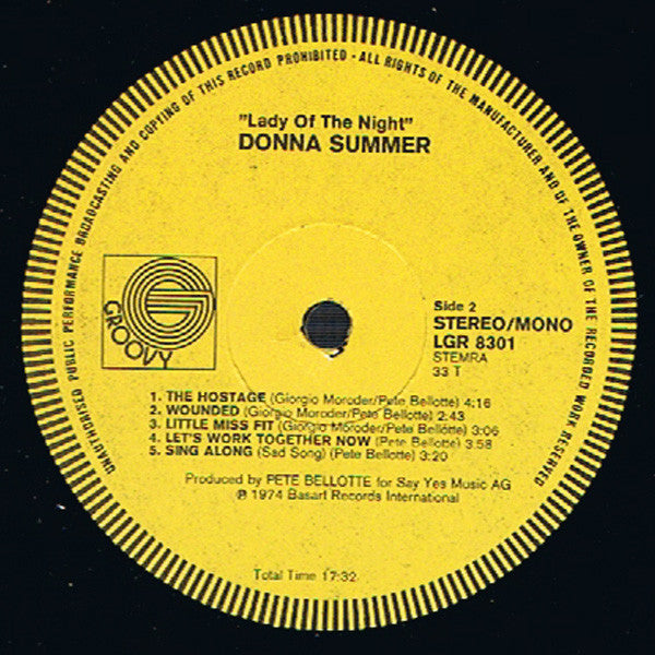 Donna Summer : Lady Of The Night (LP, Album)