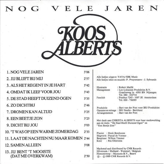 Koos Alberts : Nog Vele Jaren (CD, Album)