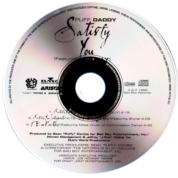 Puff Daddy Featuring R. Kelly : Satisfy You (CD, Maxi)