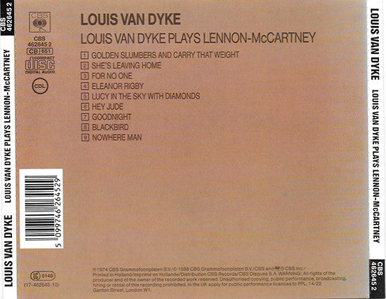 Louis van Dijk : Louis van Dyke Plays Lennon-McCartney (CD, Album, RE)